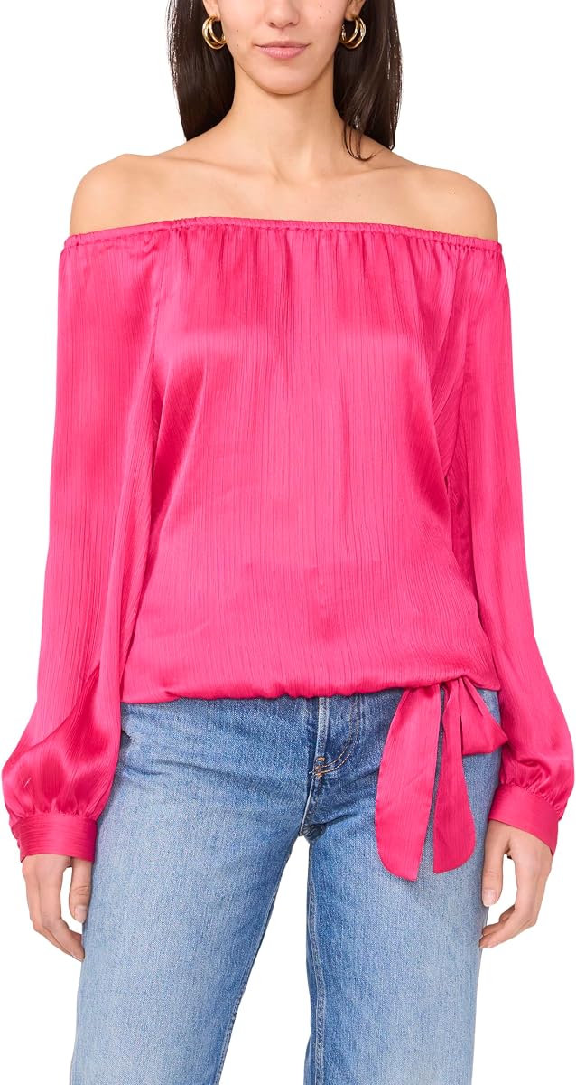 Vince Camuto Women's Off the Shoulder Long Sleeve Blouse