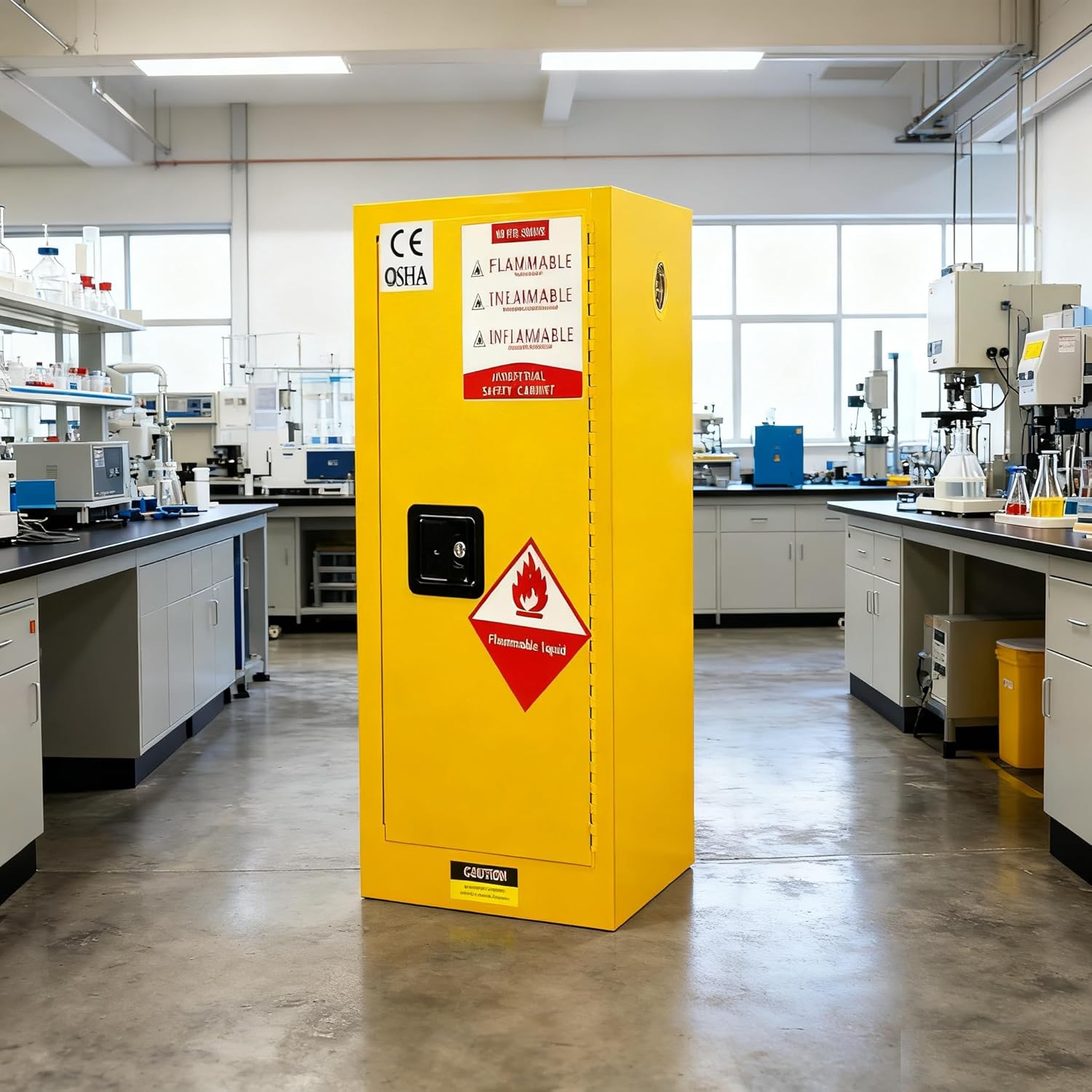 22 Gallon Safety Storage Flammable Cabinet, Hazardous Material Handing Storage Cabinet, 35"x23"x23" Chemcial Material Safety Storage Explosion Proof Cabinet, Galvanized Adjustable Shelf, ROHS&CE
