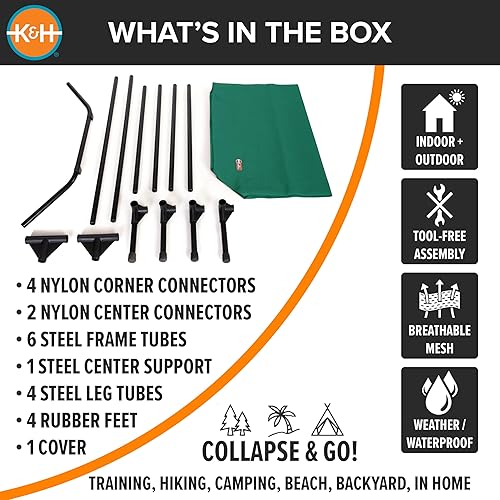 Miniatura 6 de K&H Pet Products Cuna elevada para perros al aire libre, cama elevada refrescante con malla transpirable impermeable para perros grandes, cama