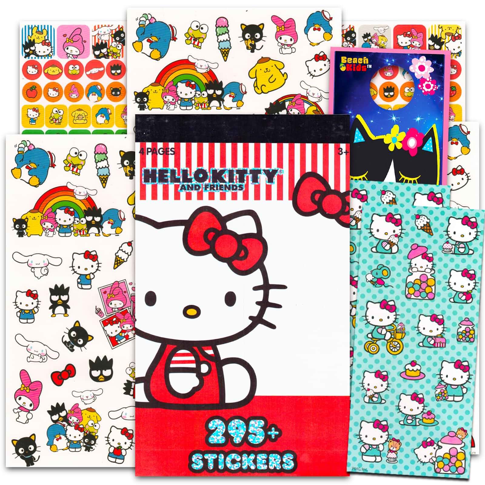 Hello KittyUltimate Stickers Bundle Over 300 Hello Kitty Reward Stickers for Kids, Girls, Toddlers Plus Cat Door Hanger | Hello Kitty Stickers Party Favors