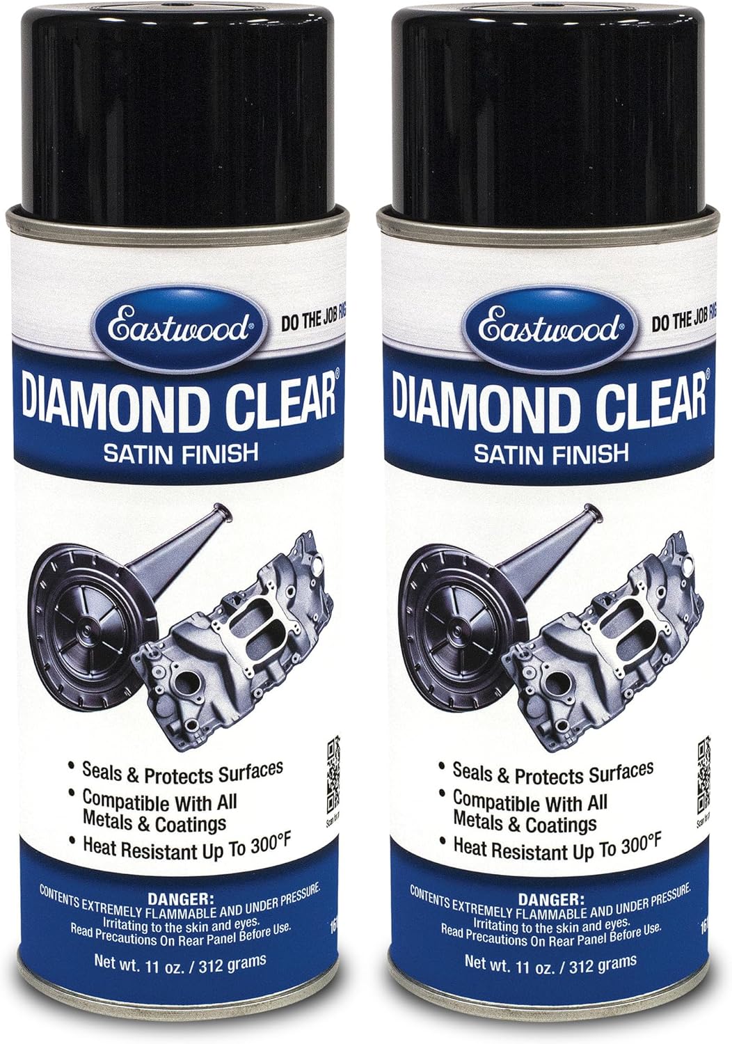 Eastwood Diamond Clear DTM and Painted Surfaces Aerosol Satin 11 Oz | 2 Pack