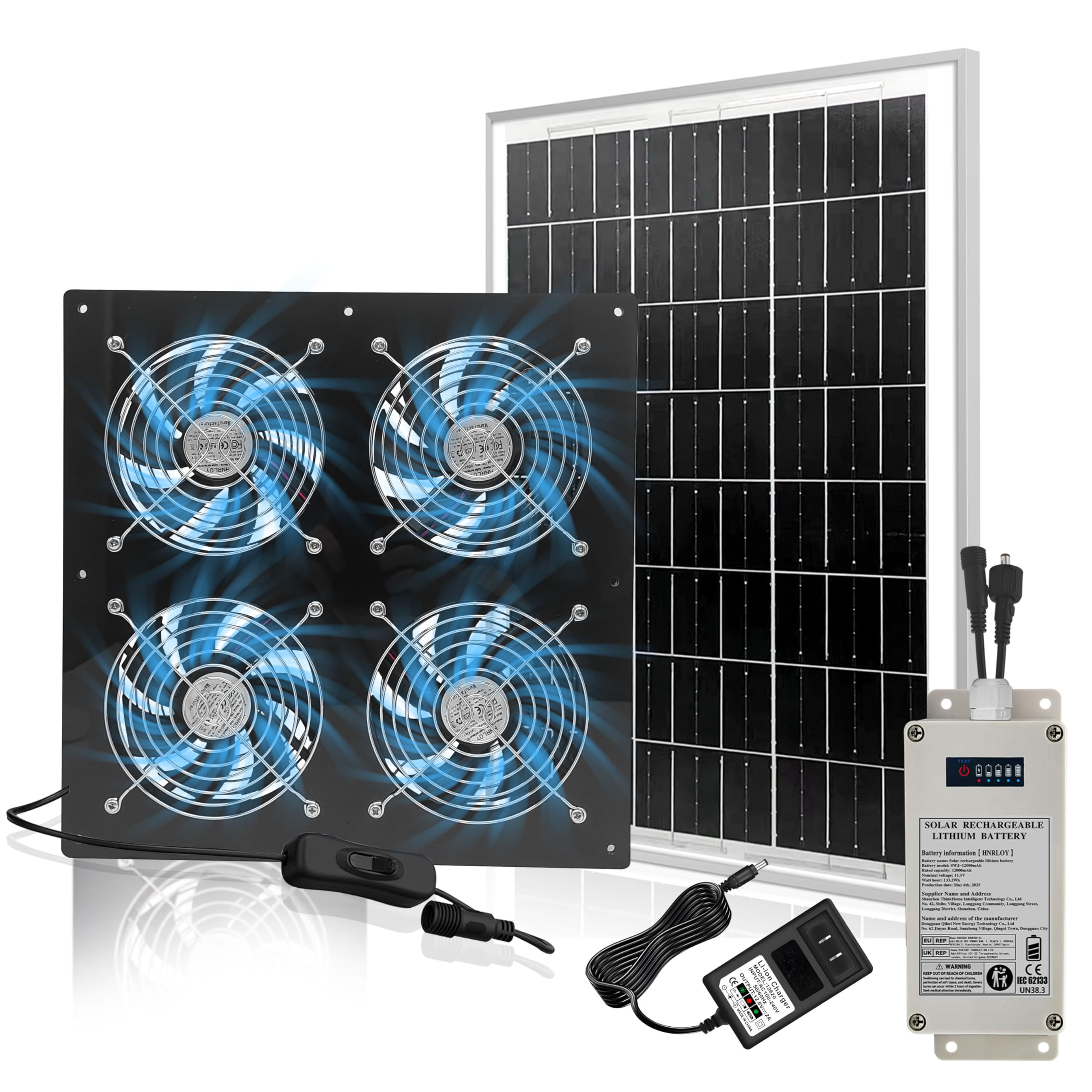 Solar Greenhouse Fan With Battery