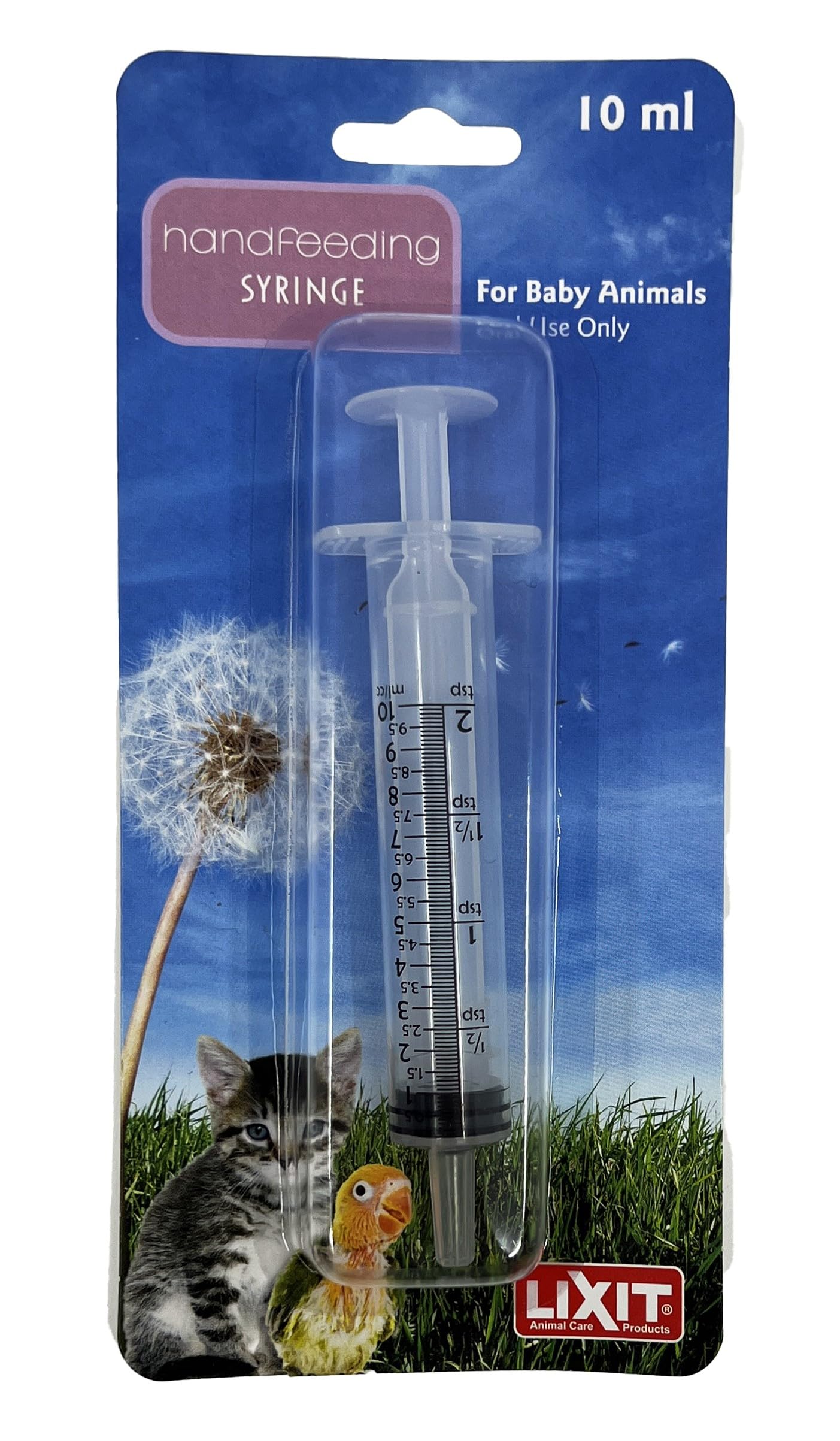 Lixit Hand Feeding Syringe for Baby Animals, 10 ml