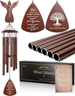 Dad Memorial Wind Chimes, 36" Angel Sympathy Gifts for Loss of Dad Father