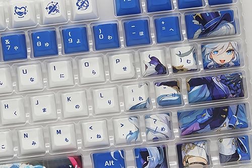 Miniatura 9 de Glacier Genshin - Juego completo de teclas de impacto para teclado mecánico, perfilado de cerezas, sublimación de tinte PBT, compatible con