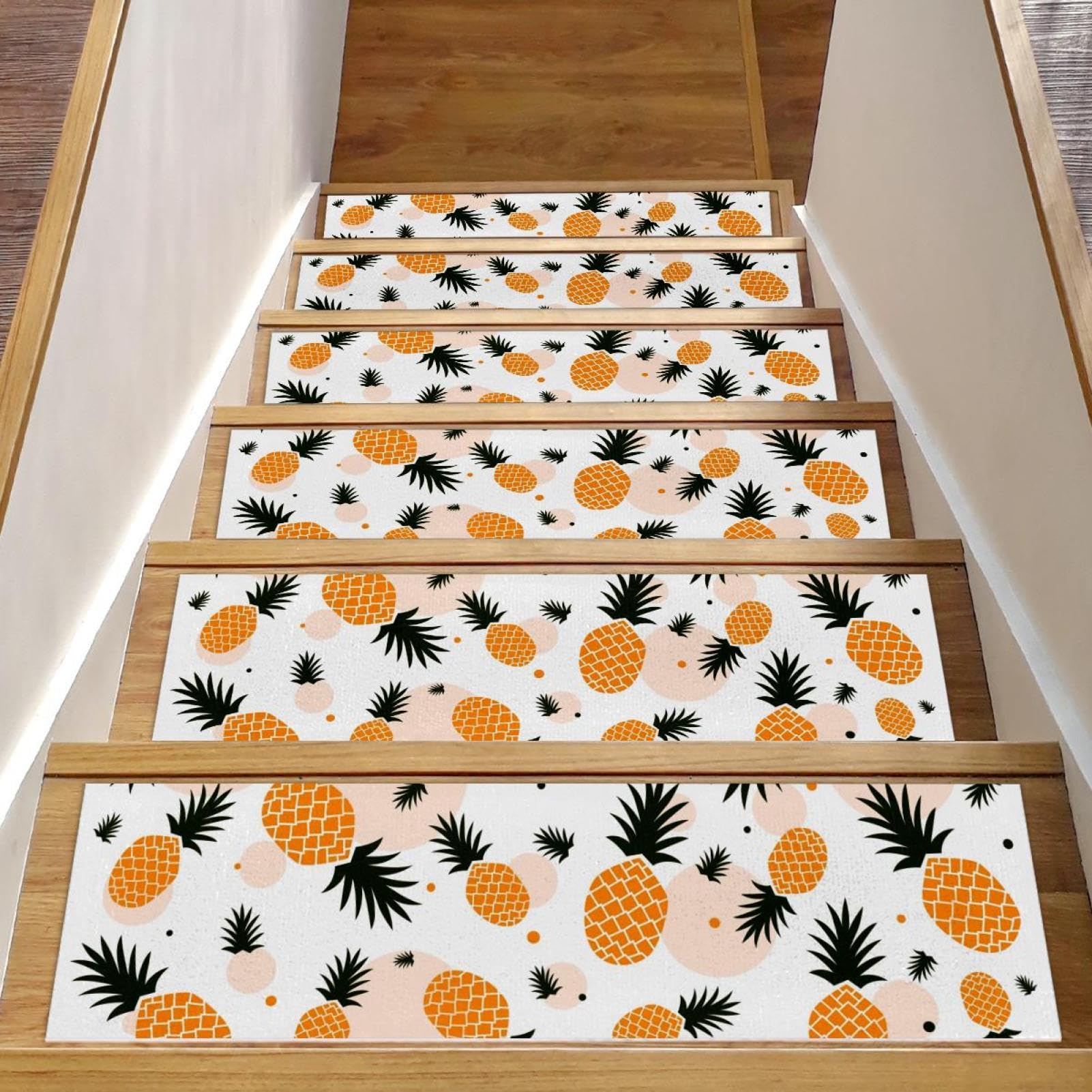 Alfombras para peldaños de madera en interiores de 8x30 con revestimiento antideslizante