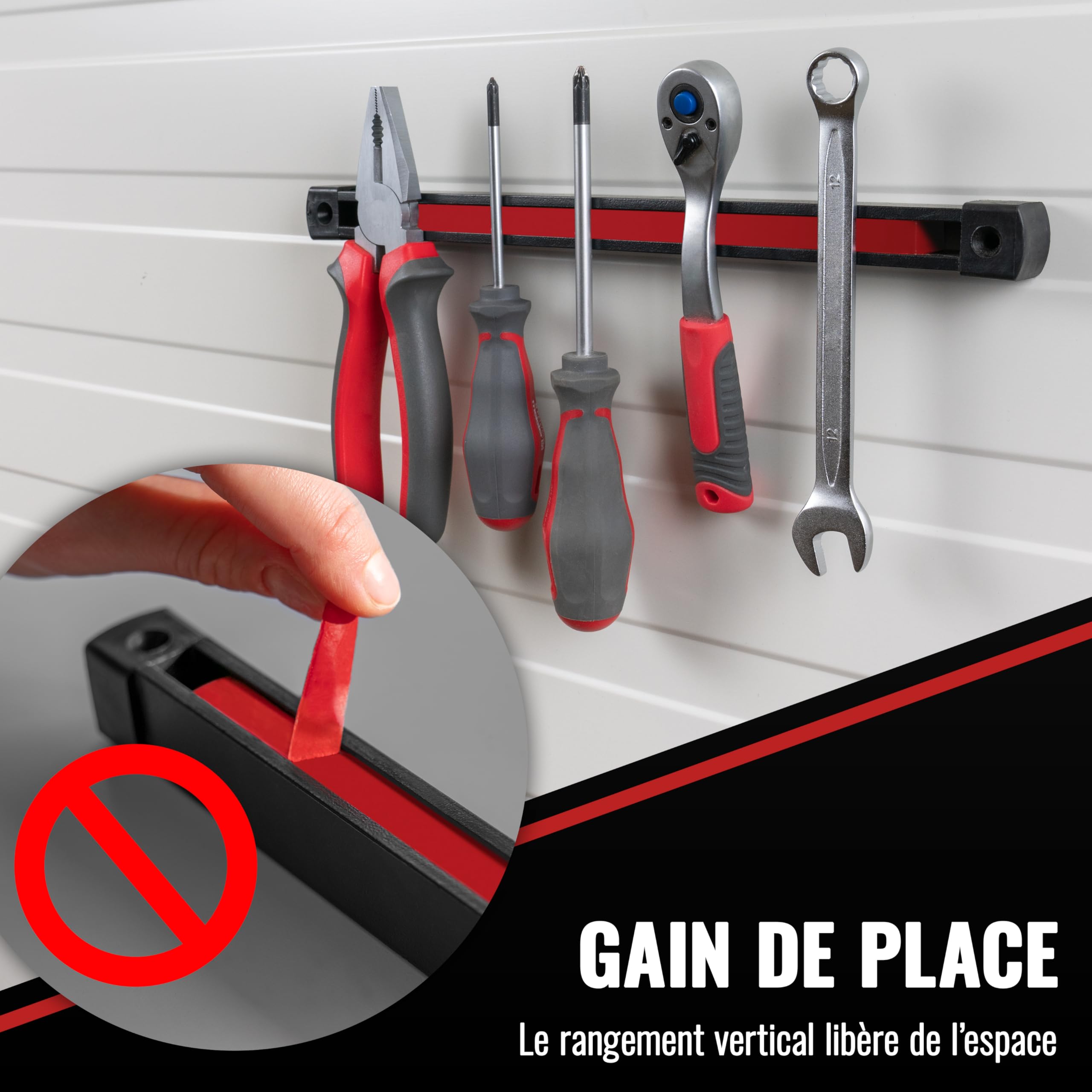 POPPSTAR Barre Magnétique pour Outils (45cm) pour Atelier & Garage
