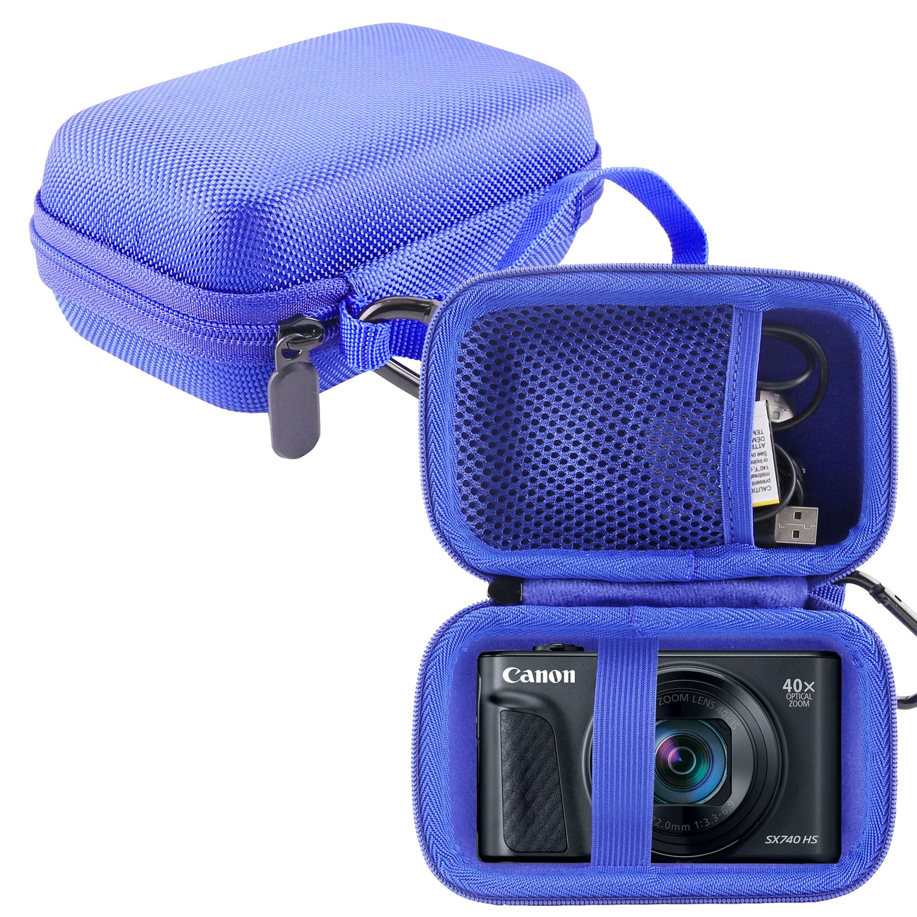 WERJIA Custodia Rigida EVA Da Viaggio Per Fotocamera Canon PowerShot SX720 SX620 SX730 SX740 G7X (Blu) - 2