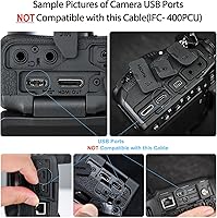 Vista 4 de Cable USB para cámaras digitales Canon Rebel/PowerShot/EOS/DSLR/ELPH, cable de datos de transferencia para videocámara Canon Rebel, cargador