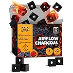 72 pcs Premium Hookah Charcoal Hookah Coals for Hookah Coconut 25mm Cubes with Holes for Better Airflow - 72 pcs - 1 kg (2 lbs) - 100% Natural Coconut Charcoal Hooka Cubes - NOT Quick Light