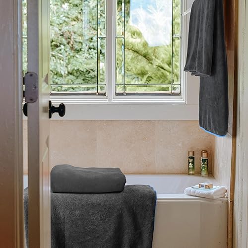 Miniatura 4 de Juego de 12 toallas de baño de microfibra de gran tamaño, extra grandes, toallas de baño para piscina, altamente absorbentes, suaves, toallas de