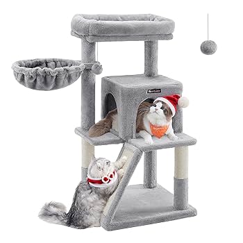 Amazon | FEANDREA キャットタワー 大型猫 ハンモック耐荷重10KG