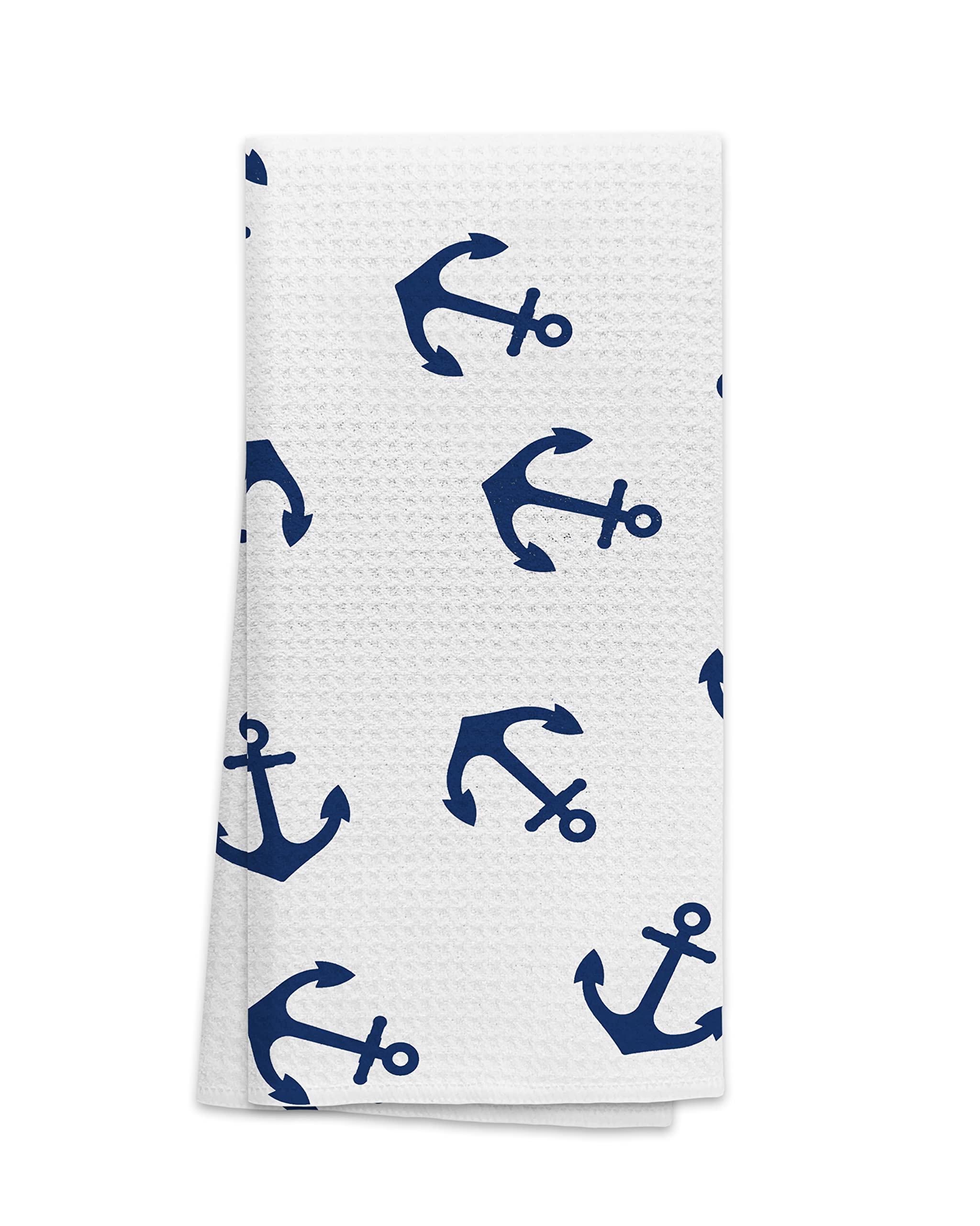 OHSUL Nautical Anchor Pattern Highly Absorbent Beach Towels Kitchen Towels Hand Towels Bath Towels,Anchor Sign Guest Towels Tea Towel for Bathroom