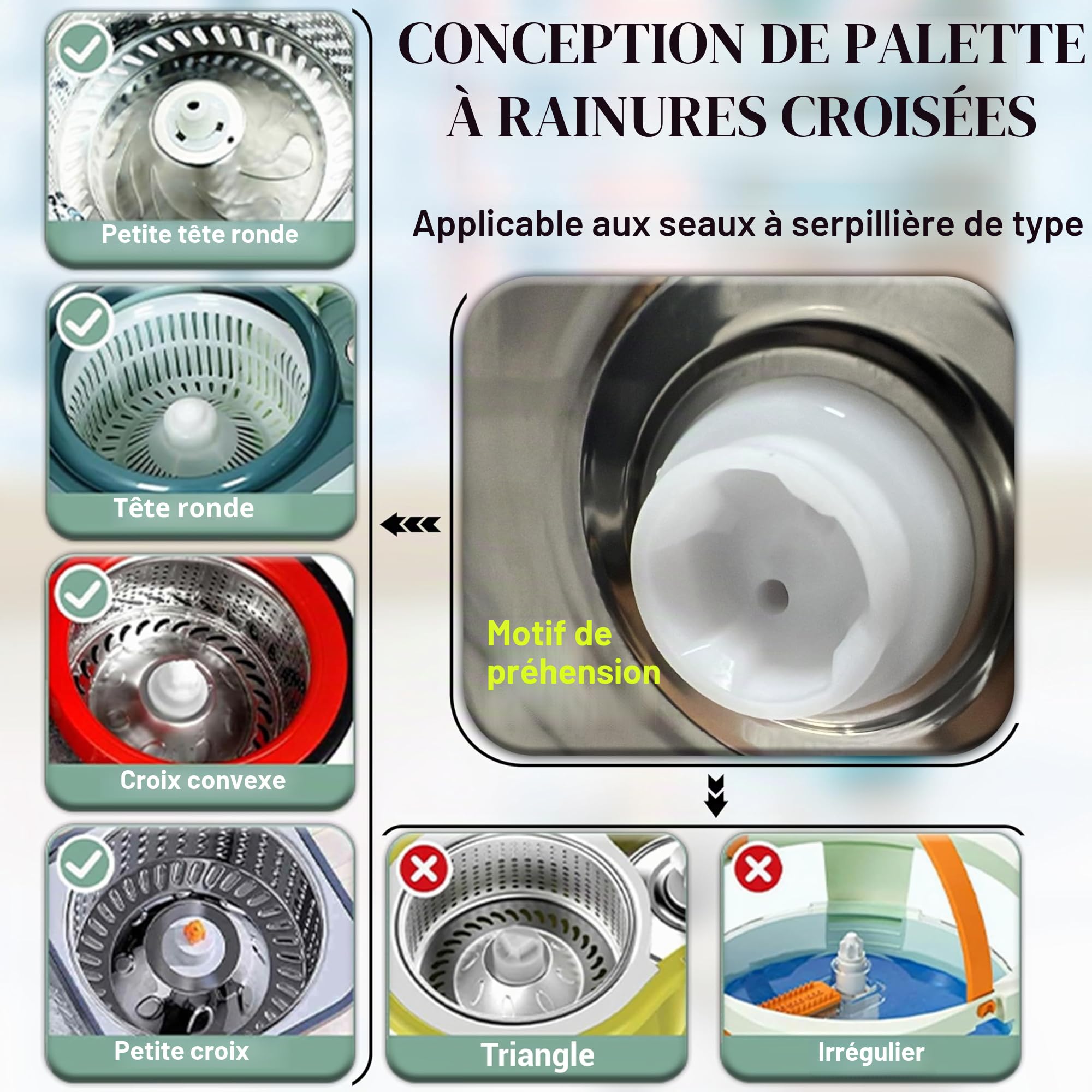 ARSUK Balai Rotatif 360° – Balai serpillère Ajustable, Manche Acier Inoxydable Extensible 127 cm – 2 Têtes Microfibre Remplaçables – Nettoyage Efficace sans Effort