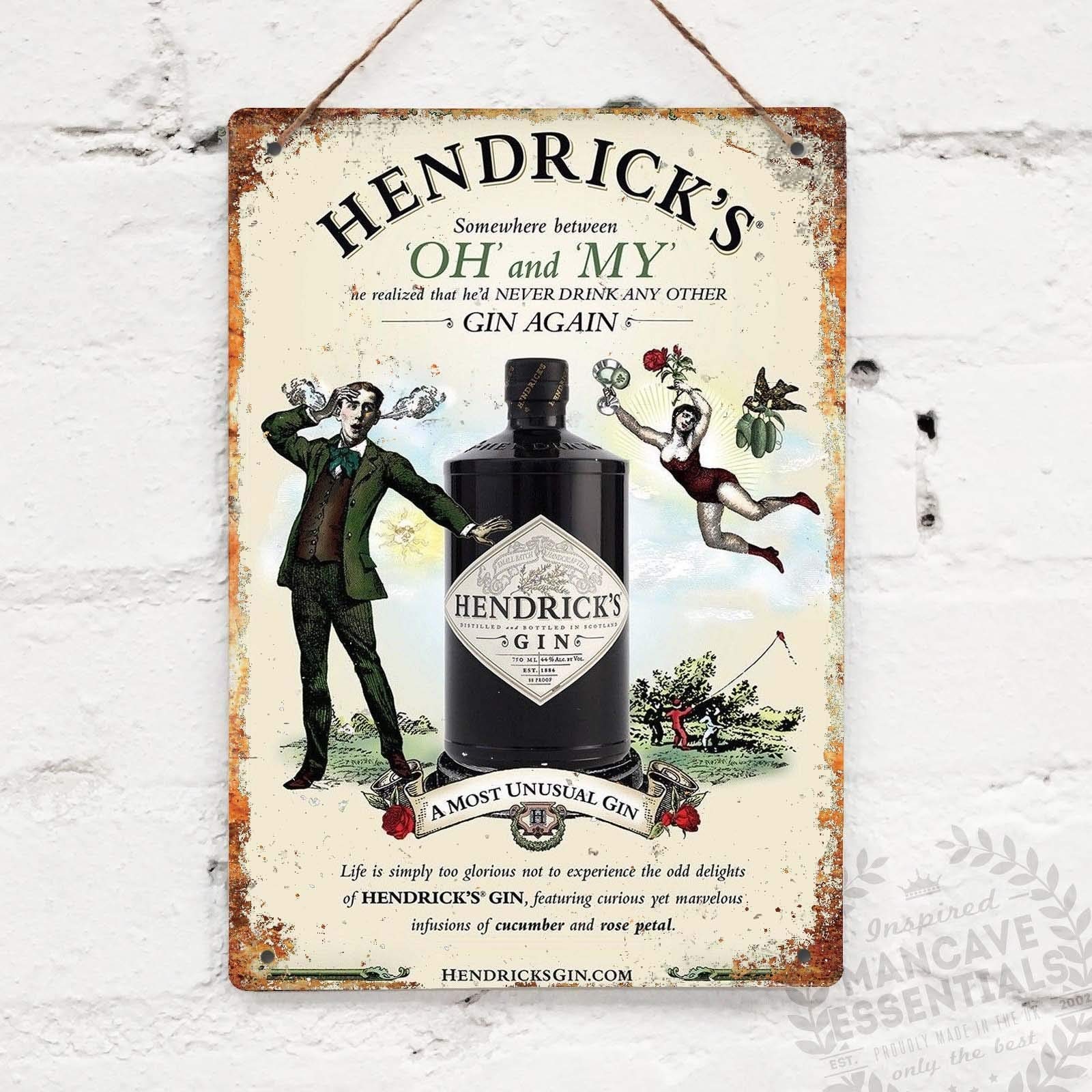 Bdts Hendricks Gin Drink Vintage Tin Sign Metal Decor Metal Sign Wall Metal Tin Sign 8X12 Inches