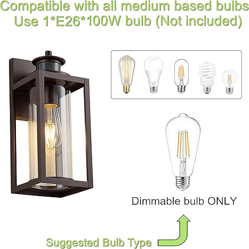Vista 33 de GOLDHILL Lámpara de tocador estilo granero de bronce aceitado, lámpara de granero de cuello de cisne exterior con enchufe E26, luces redondas