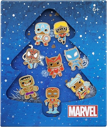 Loungefly Marvel Gingerbread - Juego de 8 pines de Avengers exclusivo de Tienda multicolor MVPN0157