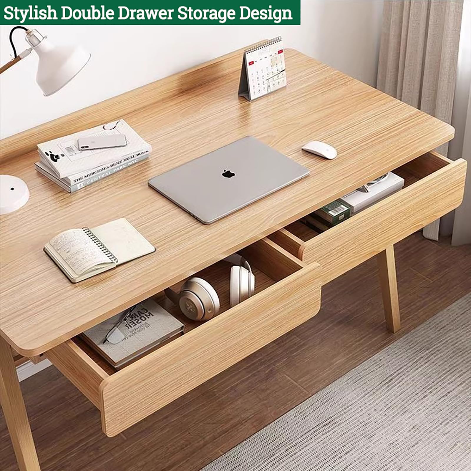 Amazon.com: SUZEPER Scandinavian Solid Wood Desk,Small Home Office