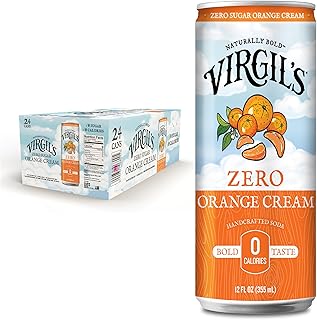 Virgil's Zero Sugar Orange Cream Soda - Zesty Bold Flavor - 12oz Slim Cans, 24 Pack