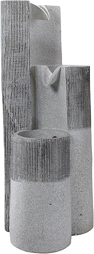 Miniatura 3 de Northlight - Fuente de agua para exteriores (24 pulgadas, estilo moderno, 3 pisos), color gris