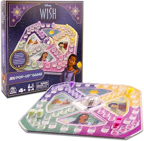 Miniatura 2 de Disney Wish Pop Up Game  Paquete de 3 piezas con juego de mesa de princesa Disney para niños con dados desplegables más calcomanías y colgador de