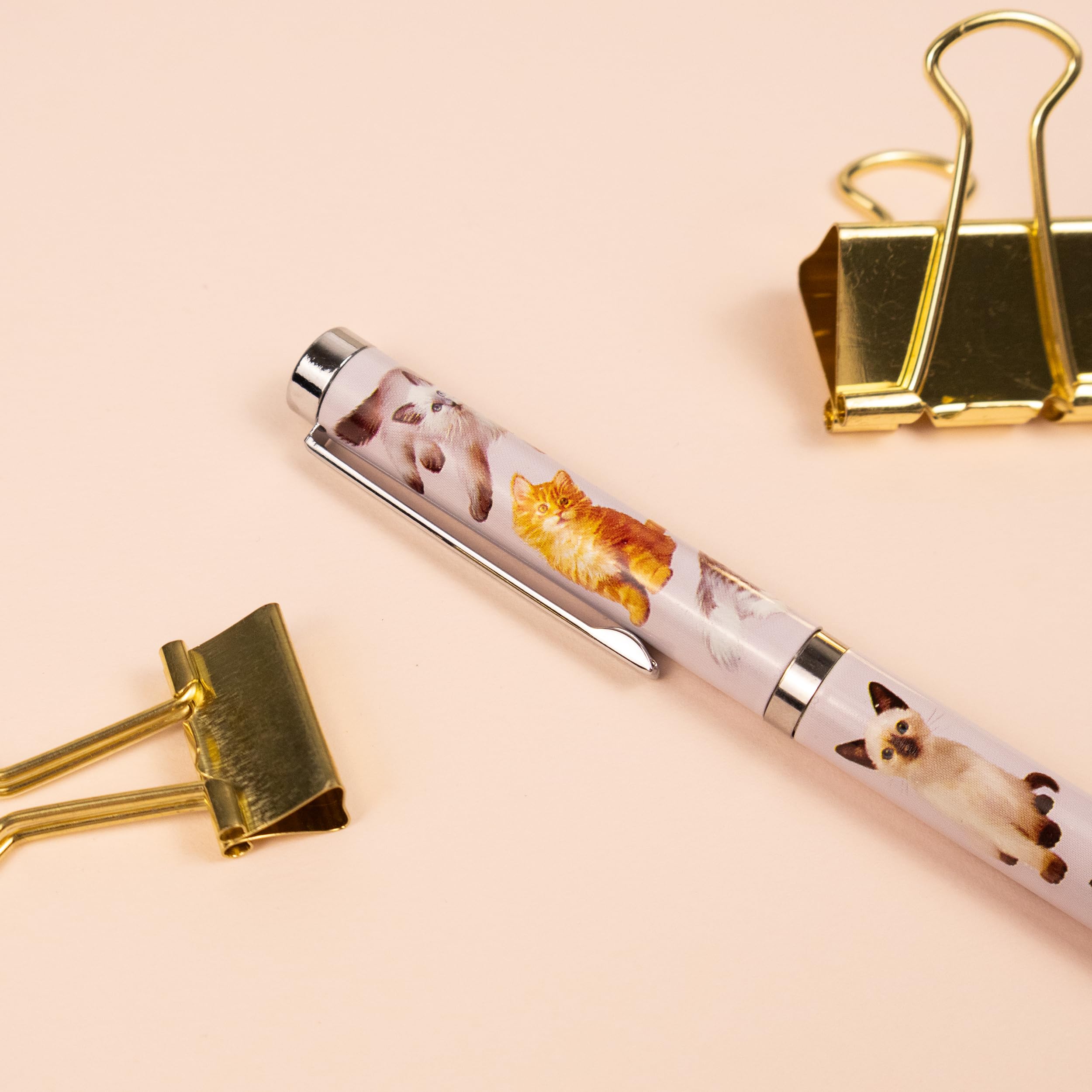 Robert Frederick Cats Ballpoint Pen in Gift Box, Cream - Image 4