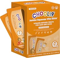CHOOLIP Squeeze Vita Stick Lickable Cat Dog Treats 20-Pack 40g Fish Puree Multivitamins Postbiotics Gut Immune Hydration Support