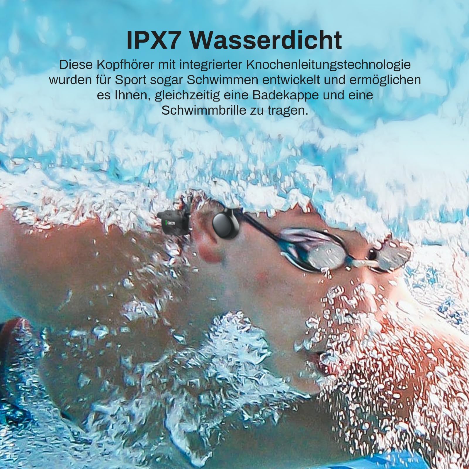 DACOM Słuchawki dźwiękowe kości Bluetooth 5.3 Open Ear bezprzewodowe słuchawki douszne IPX7 wodoszczelne słuchawki do uprawiania sportu, fitnessu i pływania