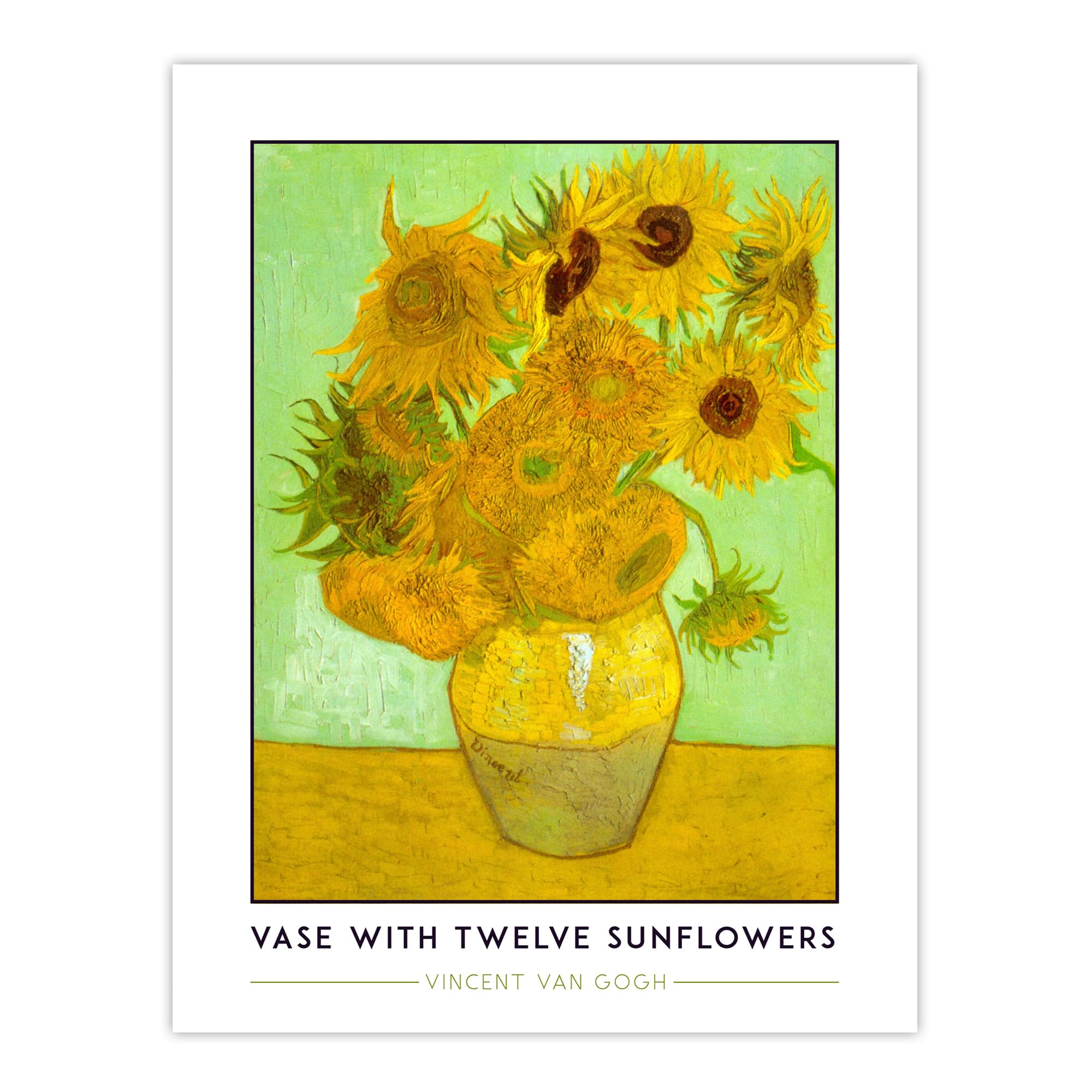 Artery8 - Wall Art Print - Vase With Twelve Sunflowers - W18" x H24" - Yellow