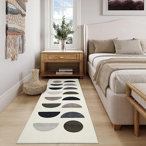 Miniatura 2 de Lahome Alfombra bohemia para pasillos, antideslizante, de 2 x 6 pies, suave, de pelo corto, moderna y lavable que no desprende pelusa, para entrada,