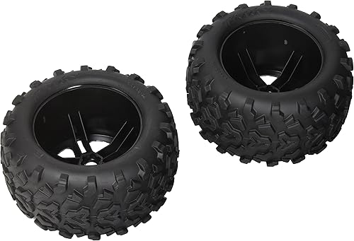 Miniatura 2 de Traxxas 4983un Maxx neumáticos 63 pre-glued sobre SS Split radios black-chrome ruedas TSM Estimada 1par