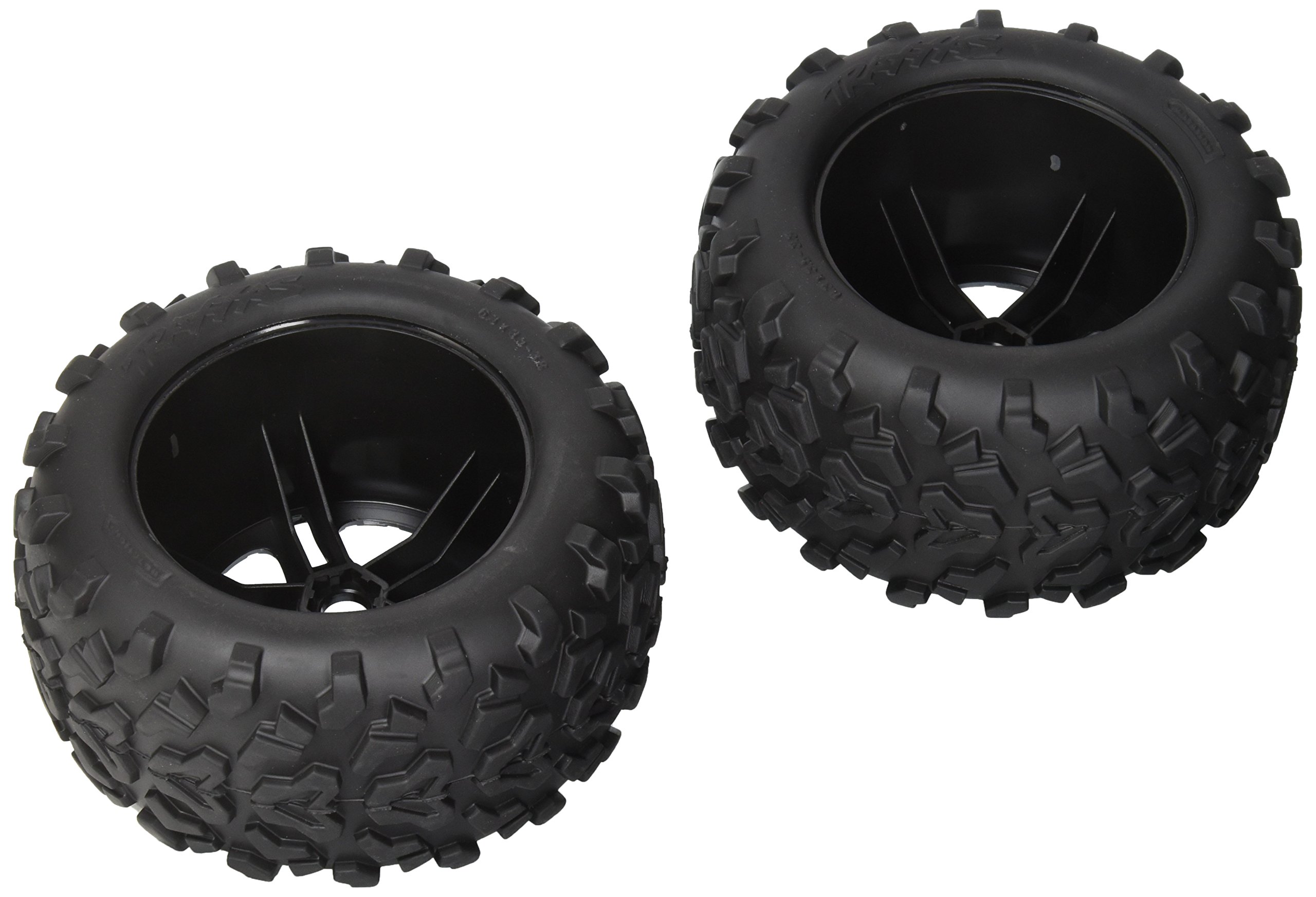 Traxxas- Ricambi Auto Modello Split Raggio con Maxx Pneumatico e Ruota, Colore Nero/Cromato, 4983A