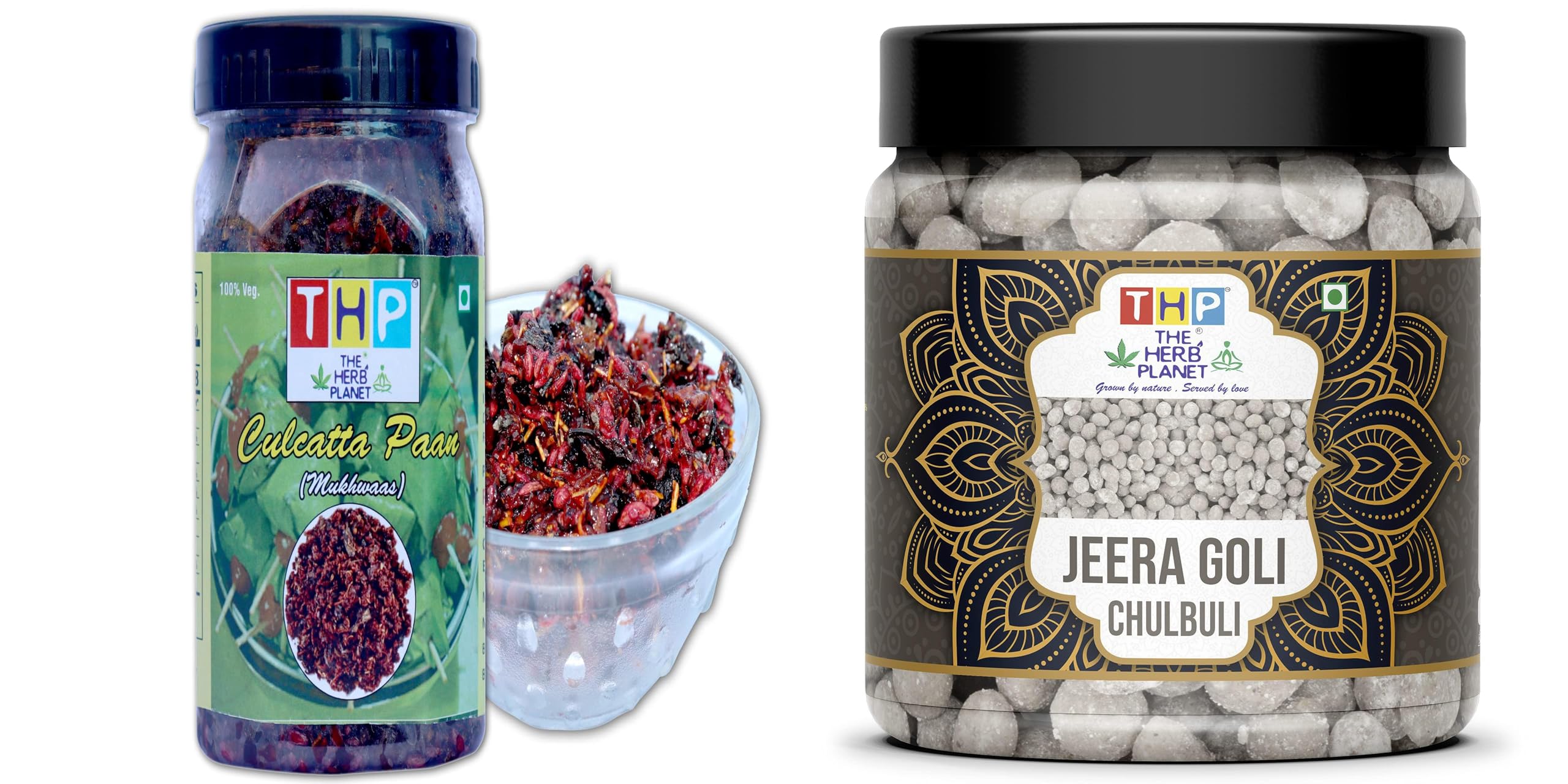 THE HERB PLANET Jeera Goli + Calcutta Paan Combo | 200g Each | After Meal Jar Pack-image-20