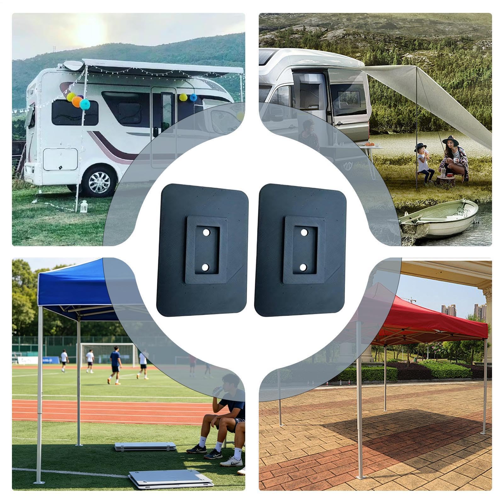 Générique De Support De Pied D'auvent pour Camping-Car,2 s Portables et Robustes | Accessoires Camping-Car Polyvalents - pour Extérieur Été Pique-Nique Voyage Caravane Bateau Plage Quai Sol de Cale