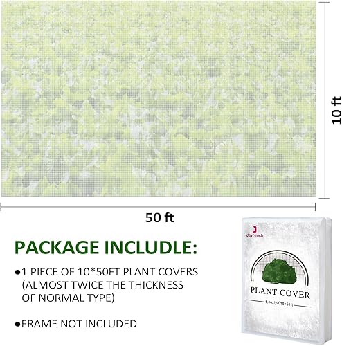 Miniatura 9 de Jevrench Cubiertas para plantas, protección contra la congelación, 1.0 onzas, 10 pies x 35 pies, mantas de heladas para plantas al aire libre,