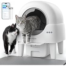Self Cleaning Litter Box, 90L for Cats 2.2-15 lbs, Ivory White