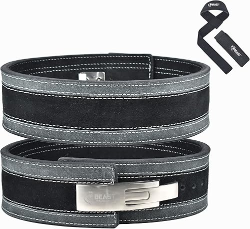 Miniatura 17 de Beast Power Gear Hebilla de palanca para cinturón de levantamiento de pesas, 0.394 in, 0.512 in de grosor y correa libre de 4 pulgadas, Gris