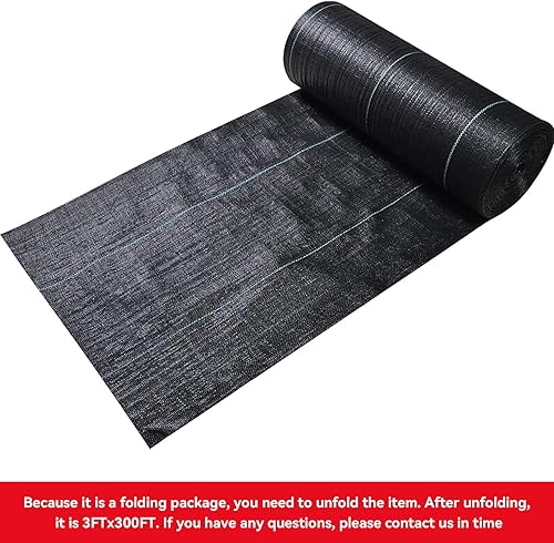 Miniatura 9 de Tela resistente para paisajismo, 3 x 300 pies, barrera contra malezas, cubierta para el suelo para el jardín, tela para controlar las malezas, tela