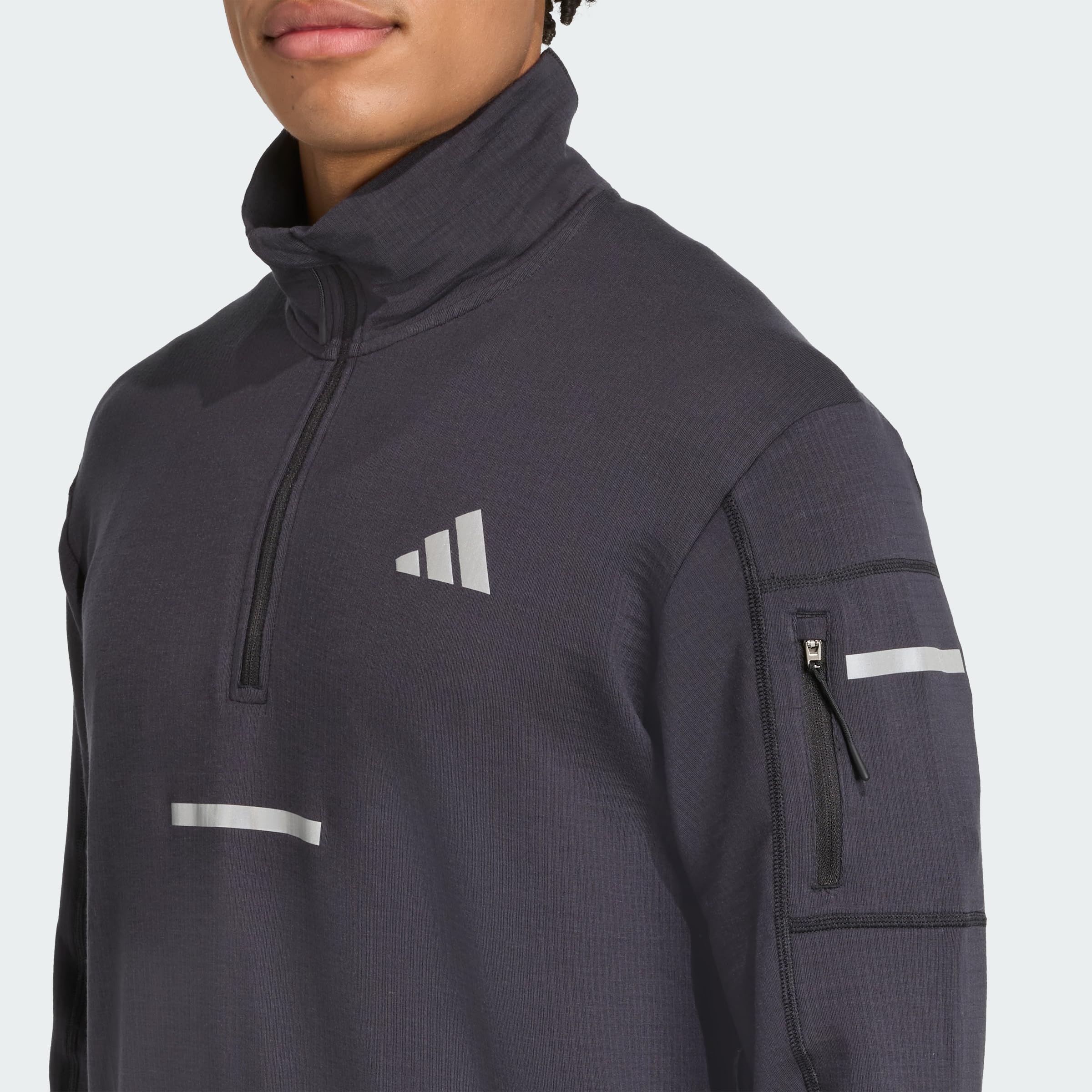 adidas Men's Adi365 Running Climawarm+ Laufshirt mit Reißverschluss bis zur Brust