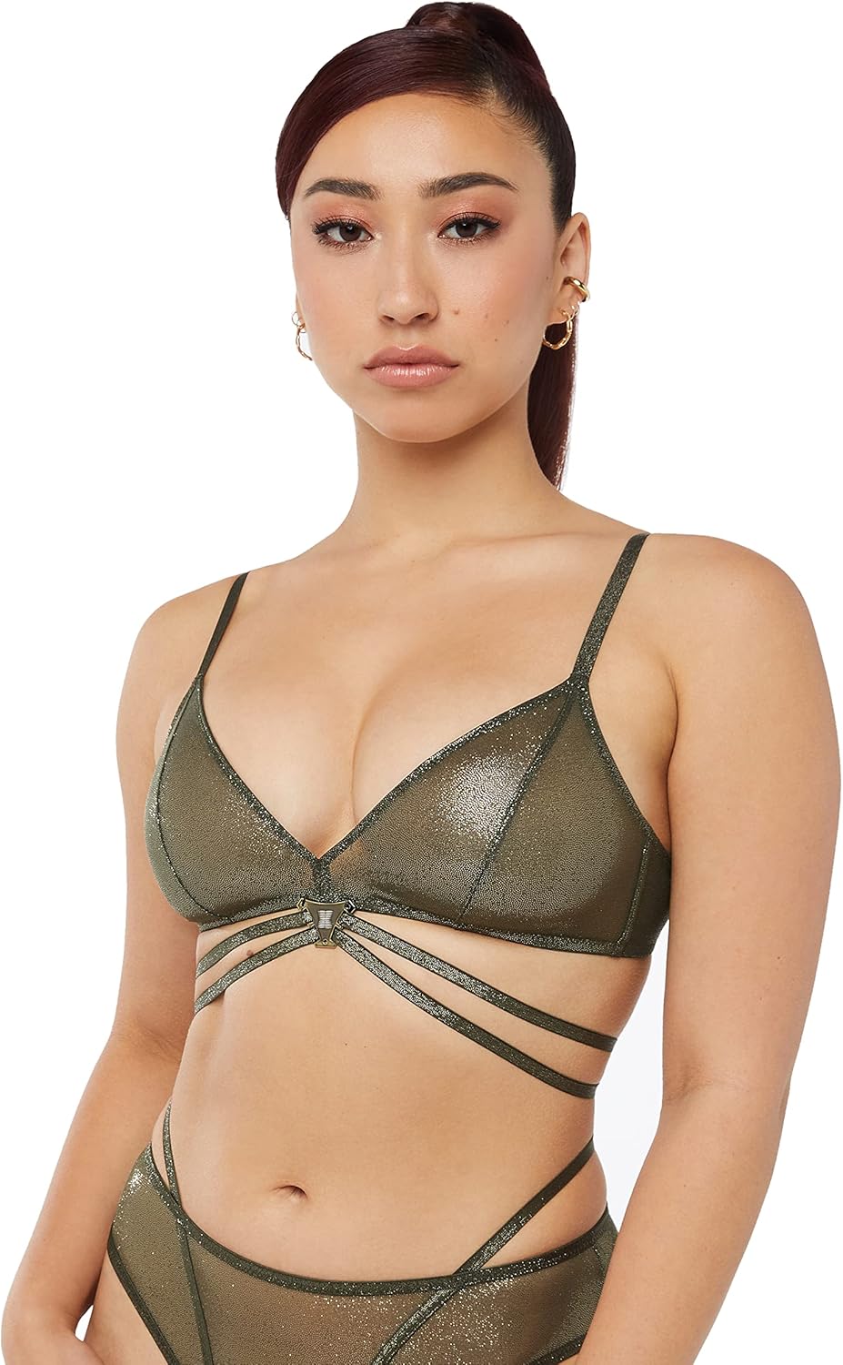 Savage X Womens Going Platinum Strappy Mesh Bralette - Image 2