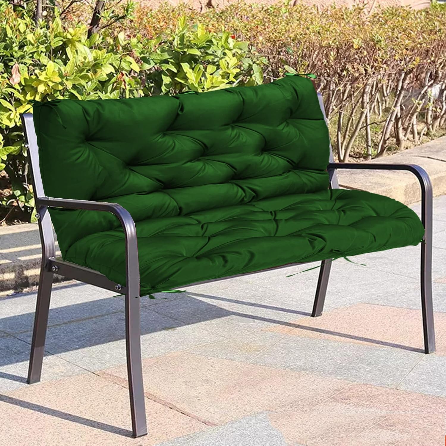 Waterproof Chair Replacement Seat Pad for Outdoor Furniture, Overstuffed Loveseat Cushions for Garden Porch Patio, 2 3 Seater Swing Seat Cushion with Backrest,150 * 100 * 10cm,Black