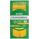 Ticonderoga Wood-Cased Pencils, Pre-Sharpened, 2 HB Soft, Yellow, 72 Count 72 Count (Pack of...