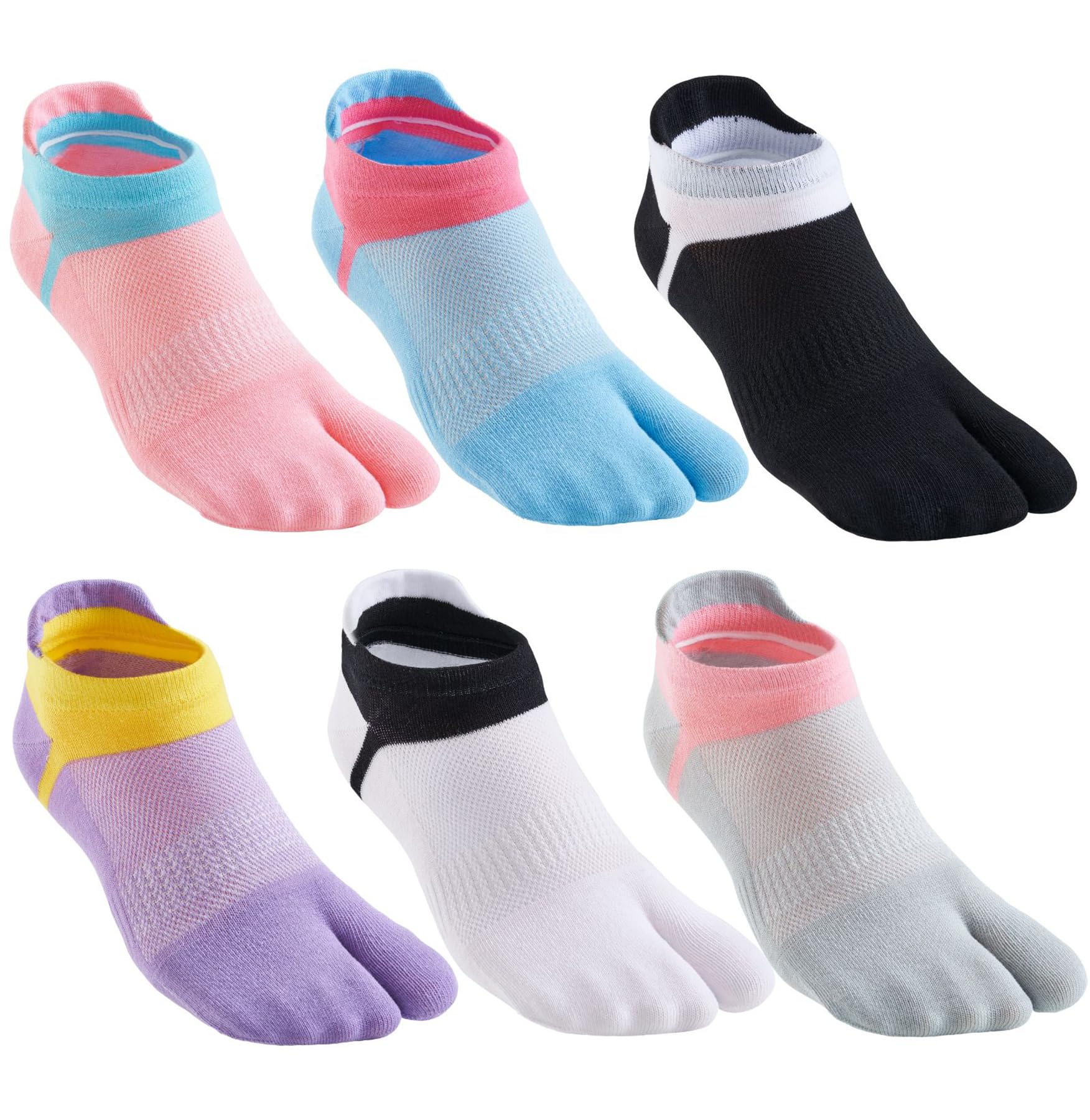 Geyoga Flip Flop Socken 6er-Pack - Baumwolle Tabi Socken, Bequem & Elastisch Für Sandalen Und Freizeit