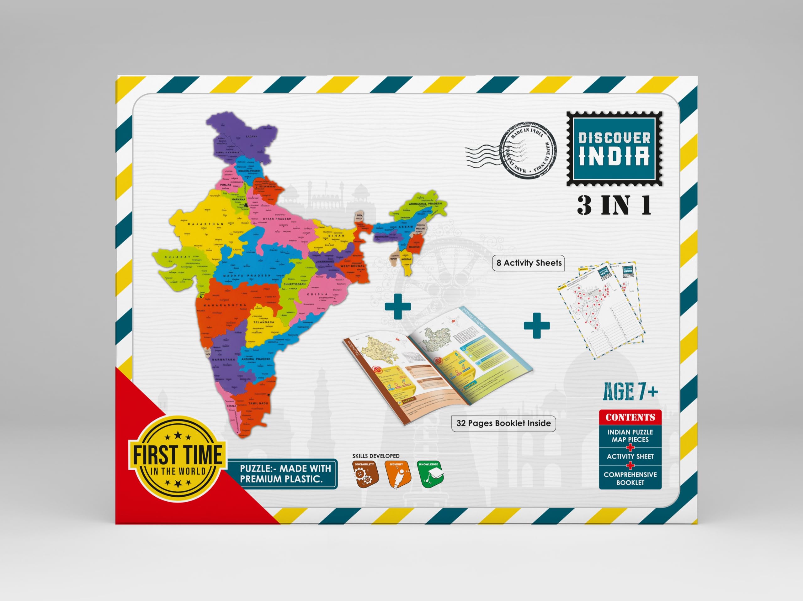 Zephyr Discover India 3in1 - Puzzle and Educational Toy for Boys and Girls Age 7+ Years-image-24
