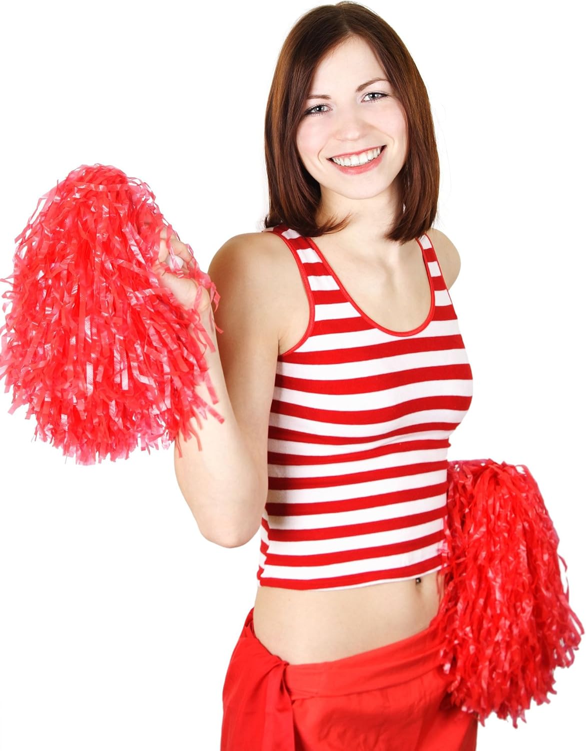 2 Pairs Plastic Cheerleader Cheerleading Pom Poms for Party Costume Fancy Dress Dance and Sport Party Dance (Pink) : Sports & Outdoors