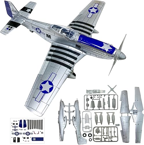 TKXOX P-51 Mustang Modelo Kit, 148 de plástico avión de combate modelo para entusiastas militares, Fighter of World War II P-51D Model Building