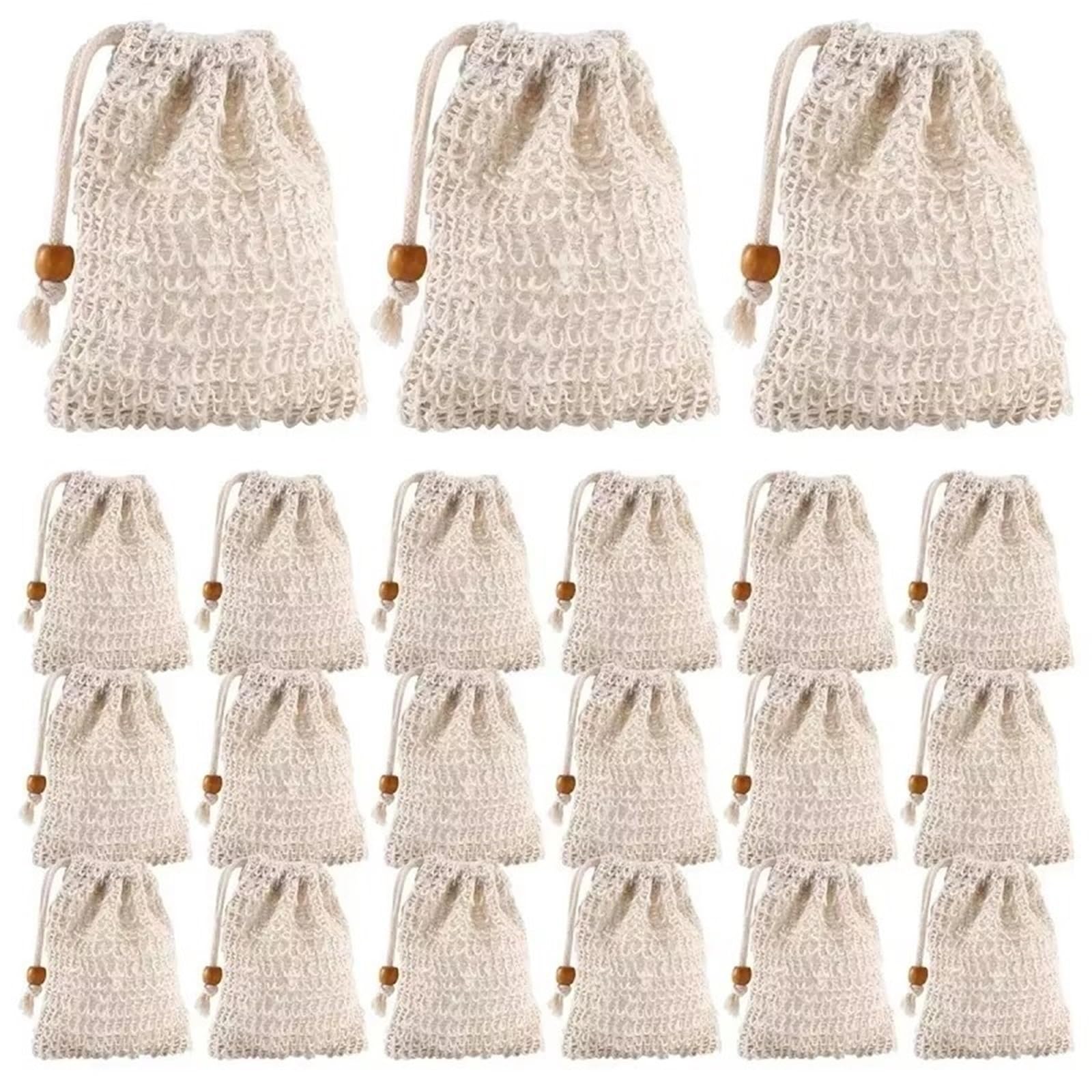Soap Saver Bag 30-150Pcs Shower Bath Sisal Soap Bag Natural Exfoliating Saver Pouch Holder for & Use(30pcs)
