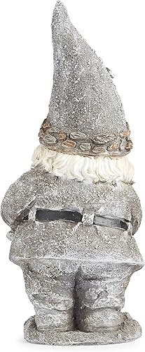 Miniatura 4 de Roman Giftware Inc., colección Pudgy Pals, gnomo de guijarro con estatua de hervidor, 14 pulgadas de alto, decorativo, regalo de jardín, decoración