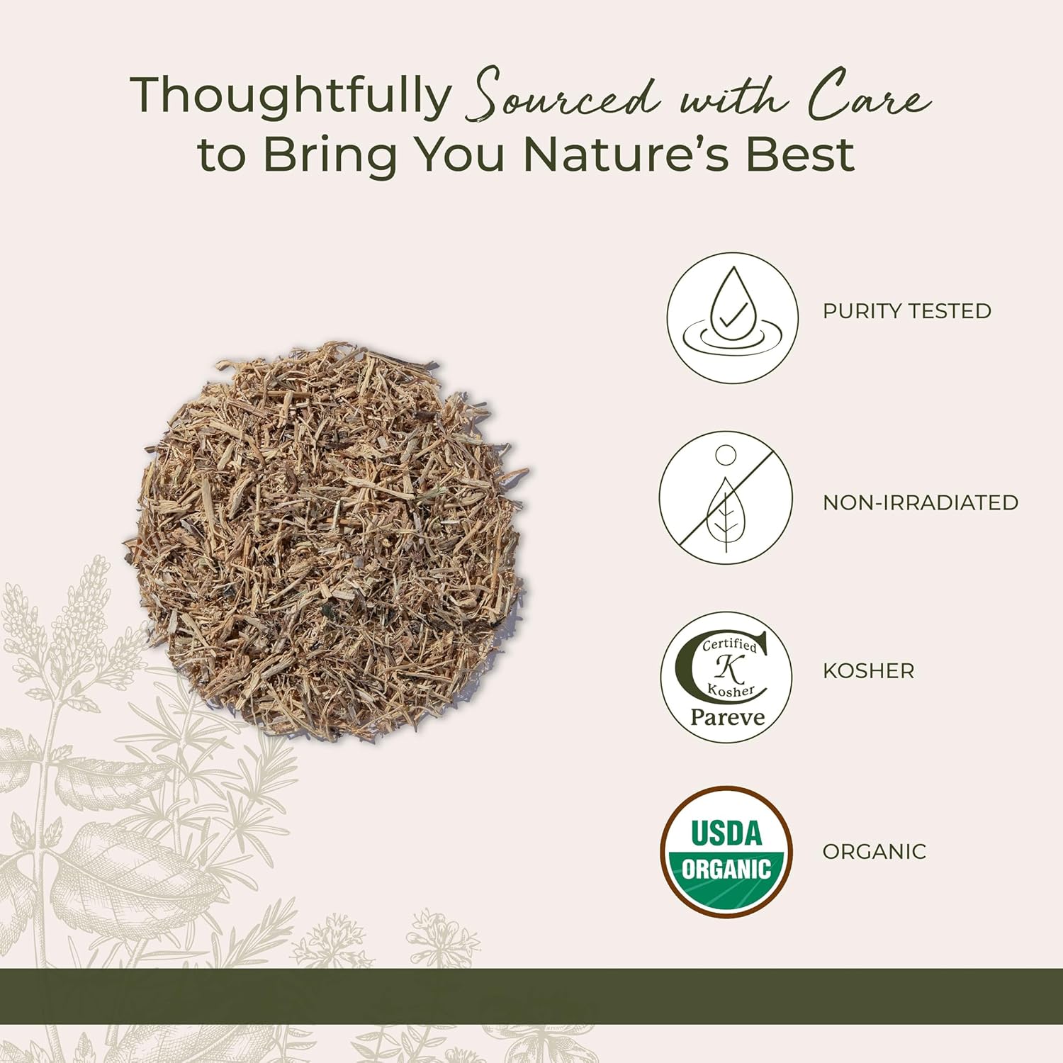 Starwest Botanicals Nettle Root Organic - Dried Stinging Nettle Root, Loose Leaf Herb for Tea, Soups, Stews, & Broths, Urtica Dioica, Cut & Sifted, Certified Kosher, Non-GMO - 4 oz Pouch - Image 4