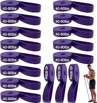 16-Pcs Resistance Bands Set - Premium Elastic Workout Bands for Home Gym, Strength Training, Yoga & Physical Therapy